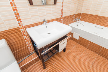 The photo of a sink in a bathroom