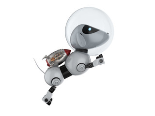 Robotic dog astronaut fly up