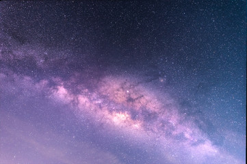 The milky way galaxy in universe space with stars on a night sky background.