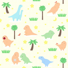 Cute dinosaur illustration pattern