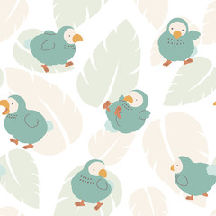 Cute Dodo bird illustration pattern