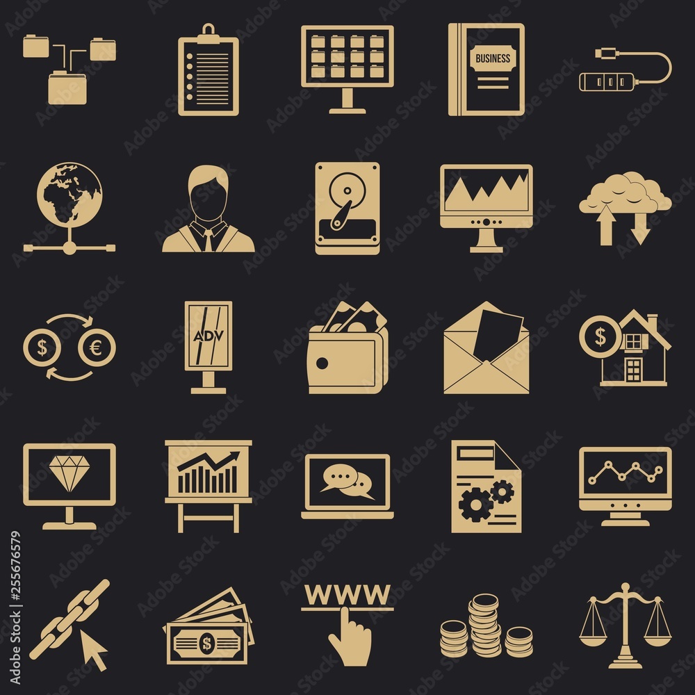 Poster stag icons set. simple set of 25 stag vector icons for web for any design