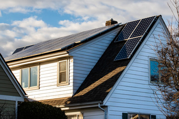 Solar Panels on the Roof of a Home