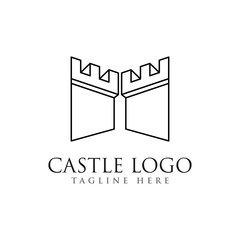 castle logo design vector