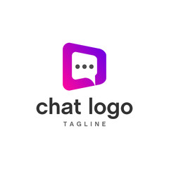 chat bubble logo design vector