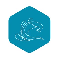 Water wave splash icon. Outline illustration of water wave splash vector icon for web