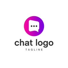 chat bubble logo design vector