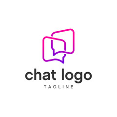 chat bubble logo design vector