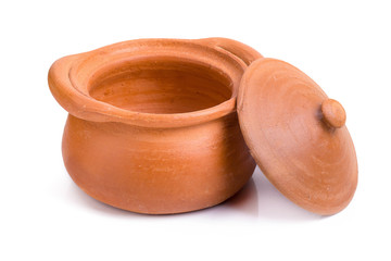 clay pot isolated on a white background