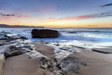 Sunrise, Sea, Rocks and the Beach
