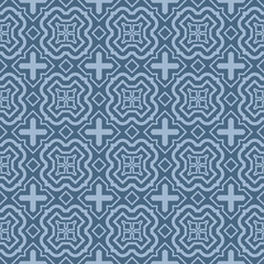 Seamless Patterns, AbstractGeometric Texture. Ornament For Interior Design, Greeting Cards, Birthday Or Wedding Invitations, Paper Print. Ethnic Background In East Style. Pastel blue color