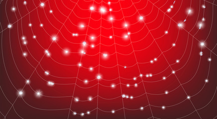 Vector drawing of a spider web. Spider web. Cobweb with water drops. © Dzmitry Sukhavarau