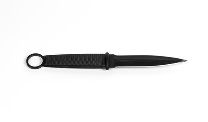 Close up Tactical Combat Knife Isolated on White Background