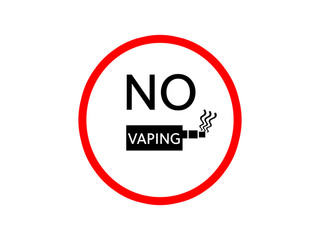 No Vaping sign and text on white background.
