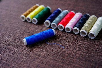 Color cotton sewing threads rolls
