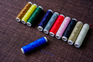 Color cotton sewing threads rolls