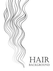 Vector wave hair curls background.