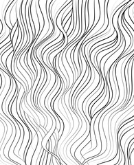 Vector black white abstract wave hair background