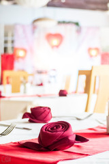 Valentine Days, A Red Rose Napkin Fold