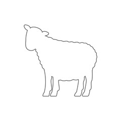 Sheep silhouette. Outline. Vector.