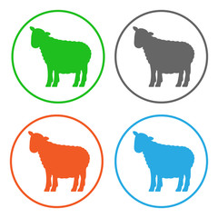 Sheeps. Icon set. Vector.