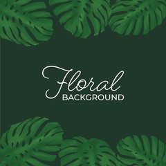 Floral watercolour green background vector illustration