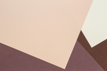 Color papers geometry composition background with beige and brown color tones