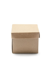 Brown paper box on white background