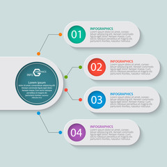 Abstract 3D Paper Infographics. Business template .Vector illustration