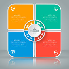 Abstract 3D Paper Infographics. Business template .Vector illustration