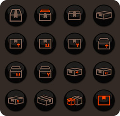 Simple icons set of box