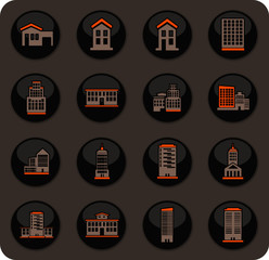 Buildings icons set