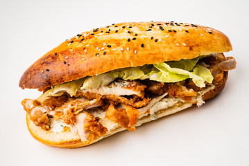 burger on the white background
