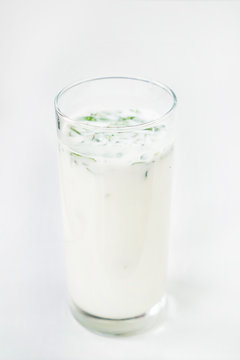 A glass of Ayran (Airan). Yogurt drinks are popular beyond the Middle East region