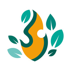 Naklejka premium fire logo, fire in nature, leaf logo concept