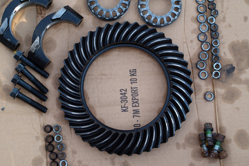 Close up view of 4x4 diferential mechanical components © maxrlx