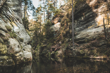 River floating in Czech republic nature