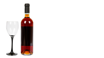 closed bottle of wine, alcohol and addiction concept