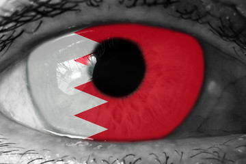 Bahrain flag in the eye