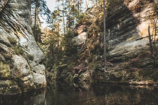 River floating in Czech republic nature