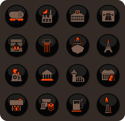 Infrastucture of the city icons set