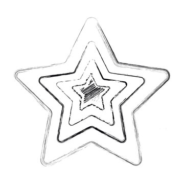 Hand drawn charcoal and pencil stars. Vector illustration.