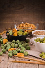 Wasabi coated peanuts.