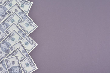 US dollars composition, minimal background. Flat lay