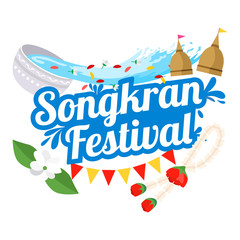 Songkran Festival Banner, Thai New Year's Day