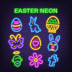 easter neon icons