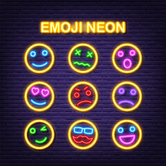 emoji neon icons © tulpahn