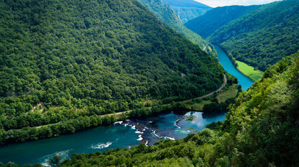 View on una river at Lohovo. Una National Park, Bosnia - obrazy, fototapety, plakaty