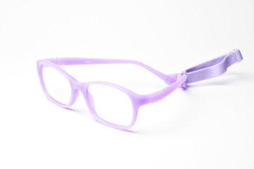 Side view plastic frame rim for children's glasses. Eyeglasses for children's vision correction.