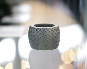 Selective Laser Melting. Object printed on metal 3d printer close-up.